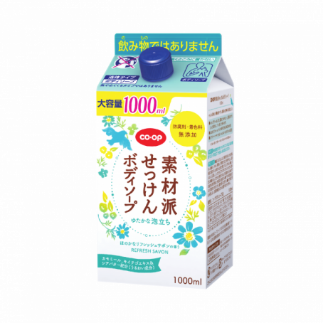 素材派　せっけんボディソープ　1000ml